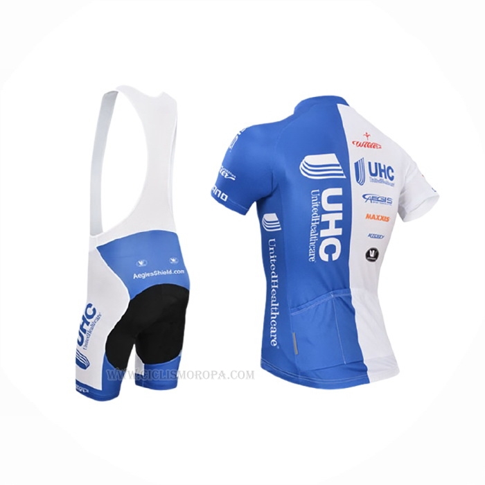 2014 Ropa Ciclismo UHC Blanco Azur Mangas Corta y Culotte Corto